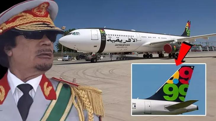 Kaddafi’nin uçan limuzini! Türkiye’ye de gelmiş, her yerine ‘9.9.99’ yazısını yapıştırdı